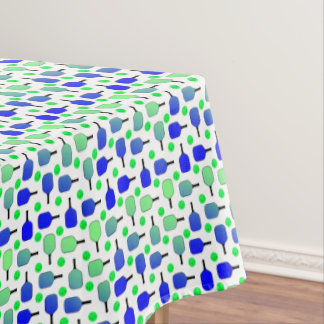 Blue & Green Pickleball Paddles Green Pickleballs Tablecloth