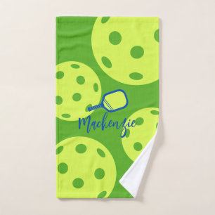 Blue & Green Pickleball Personalised Sweat Hand Towel