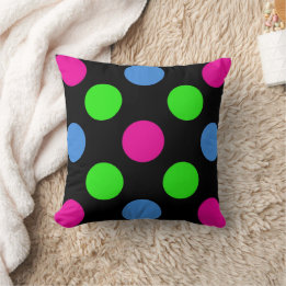 Blue Green Pink Circles Square Pillow