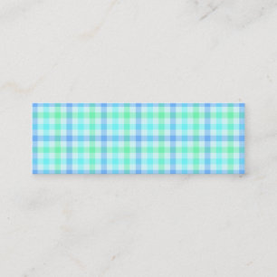 Blue Green Plaid Mini Business Card