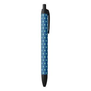 Blue Green Planet Dots Earth Day Ecology Black Ink Pen