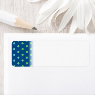Blue Green Planet Dots Earth Day Ecology Return Address Label
