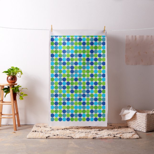 Blue Green Polka Dot Pattern Fabric (In Situ)