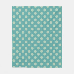 Blue Green Polka Dot Pattern Fleece Blanket