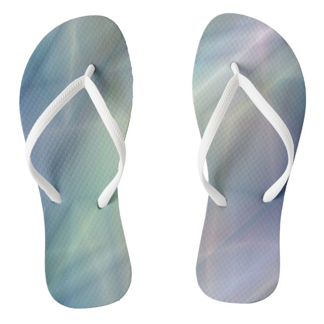 blue green purple abstract thongs (Footbed)
