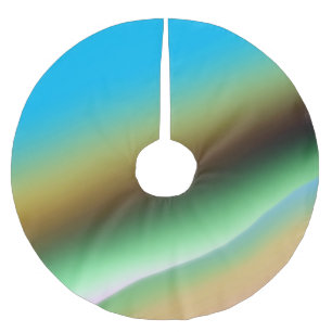 Blue green rainbow abstract texture pattern art t brushed polyester tree skirt