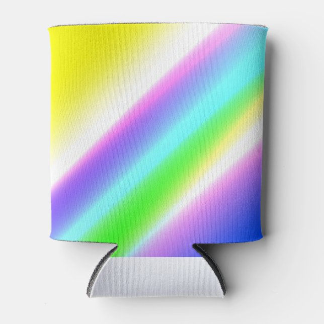 Blue green rainbow abstract texture pattern art  t can cooler (Front)