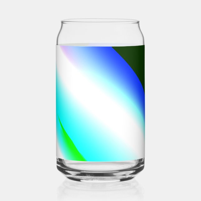 Blue green rainbow abstract texture pattern art  t can glass (Front)