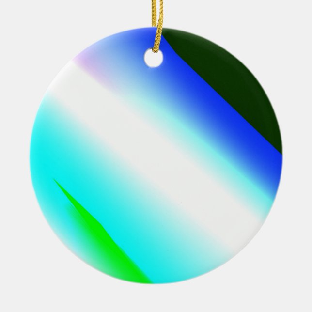 Blue green rainbow abstract texture pattern art  t ceramic ornament (Front)