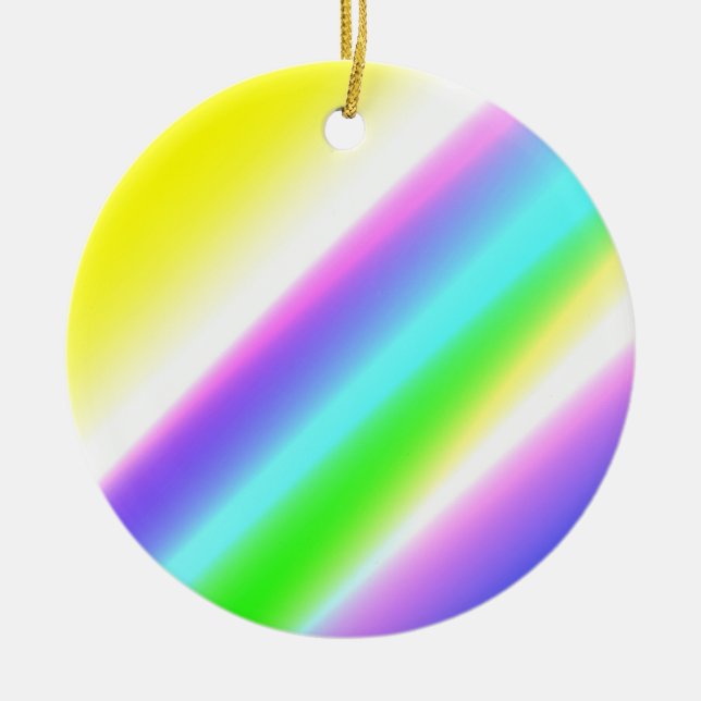 Blue green rainbow abstract texture pattern art  t ceramic ornament (Front)