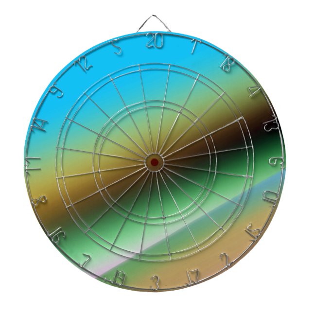 Blue green rainbow abstract texture pattern art  t dartboard (Front)