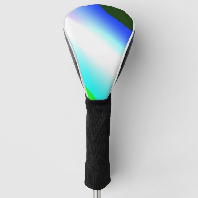 Blue green rainbow abstract texture pattern art  t golf head cover (Front)