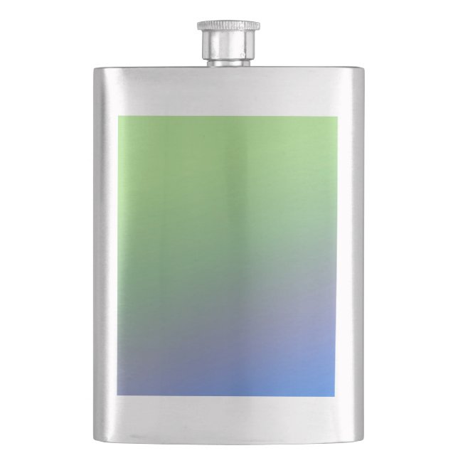Blue green rainbow abstract texture pattern art  t hip flask (Front)