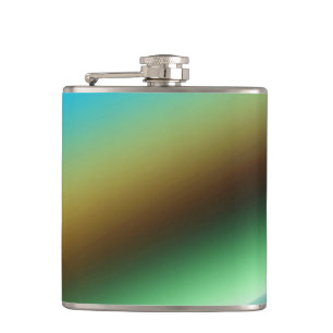 Blue green rainbow abstract texture pattern art t hip flask
