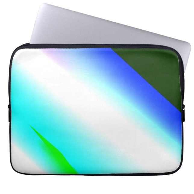 Blue green rainbow abstract texture pattern art  t laptop sleeve (Front)