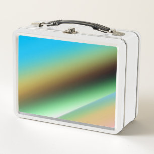 Blue green rainbow abstract texture pattern art t metal lunch box