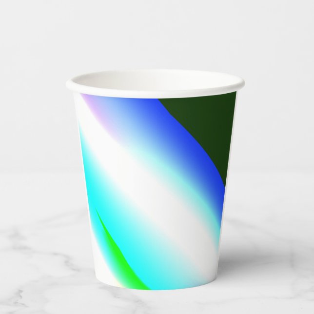 Blue green rainbow abstract texture pattern art  t paper cups (Front)