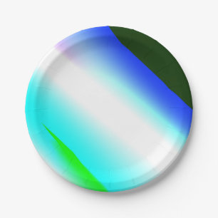 Blue green rainbow abstract texture pattern art t paper plate
