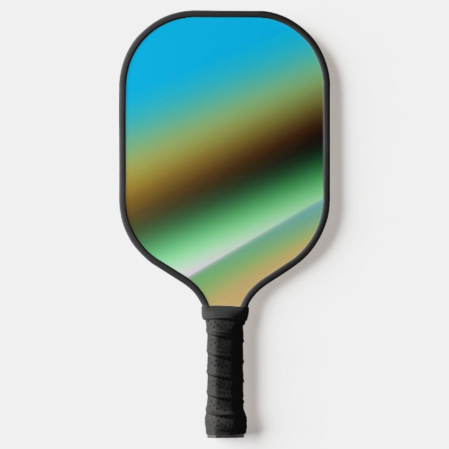Blue green rainbow abstract texture pattern art  t pickleball paddle (Front)