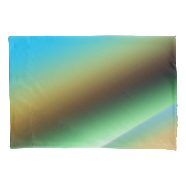 Blue green rainbow abstract texture pattern art  t pillowcase (Front)