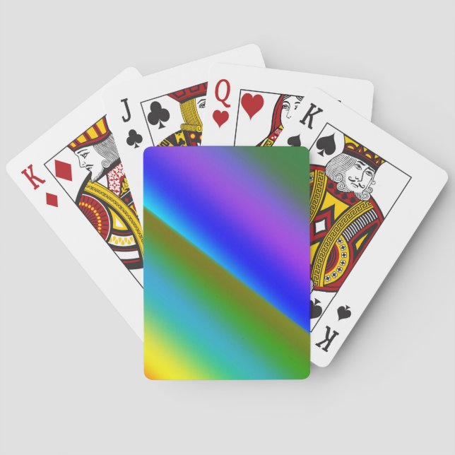 Blue green rainbow abstract texture pattern art  t playing cards (Back)