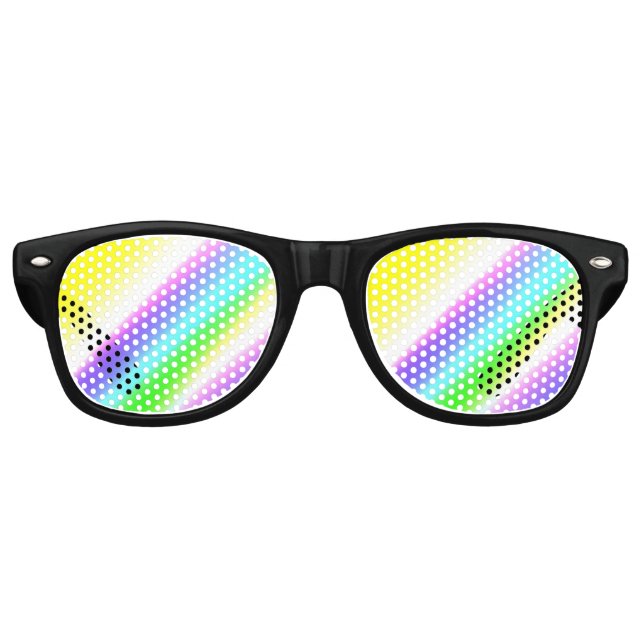 Blue green rainbow abstract texture pattern art  t retro sunglasses (Front)