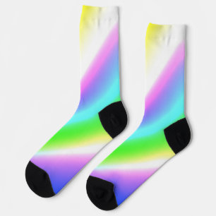 Blue green rainbow abstract texture pattern art t socks