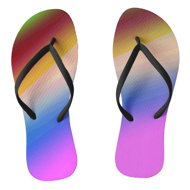 Blue green rainbow abstract texture pattern art  t thongs (Footbed)