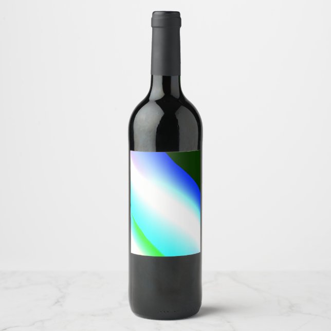 Blue green rainbow abstract texture pattern art  t wine label (Front)