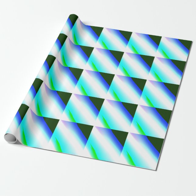 Blue green rainbow abstract texture pattern art  t wrapping paper (Unrolled)