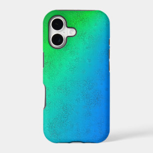 Blue Green Rainbow in Elephant Skin Leather Optik