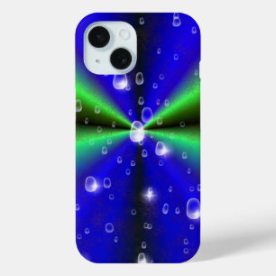 Blue Green Rainbow in Elephant Skin Leather Optik iPhone 15 Case