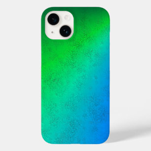 Blue Green Rainbow in Elephant Skin Leather Optik Case-Mate iPhone 14 Case