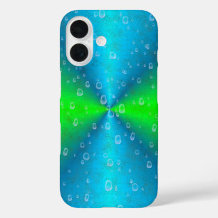 Blue Green Rainbow in Elephant Skin Leather Optik iPhone 16 Case