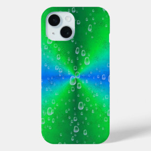 Blue Green Rainbow in Elephant Skin Leather Optik iPhone 15 Case