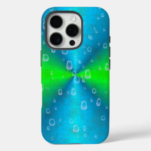 Blue Green Rainbow in Elephant Skin Leather Optik iPhone 16 Pro Case