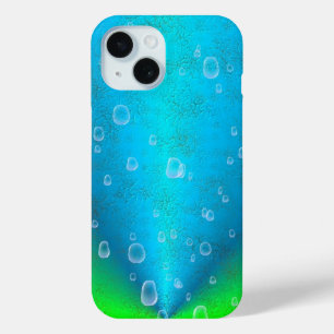 Blue Green Rainbow in Elephant Skin Leather Optik iPhone 15 Case