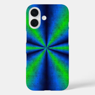 Blue Green Rainbow in Elephant Skin Leather Optik iPhone 16 Case