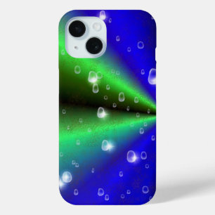 Blue Green Rainbow in Elephant Skin Leather Optik iPhone 15 Case