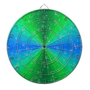 Blue Green Rainbow in Elephant Skin Leather Optik Dartboard