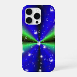 Blue Green Rainbow in Elephant Skin Leather Optik iPhone 16 Pro Case