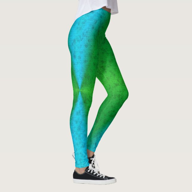 Blue Green Rainbow in Elephantenskin leatheroptik Leggings (Right)
