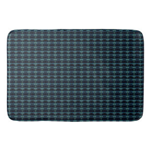 Blue Green Rainbow Stars , Artdeco Pattern Bath Mat