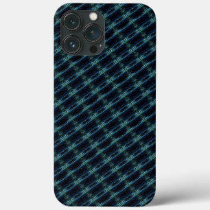 Blue Green Rainbow Stars , Artdeco Pattern iPhone 13 Pro Max Case