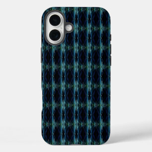 Blue Green Rainbow Stars , Artdeco Pattern iPhone 16 Plus Case