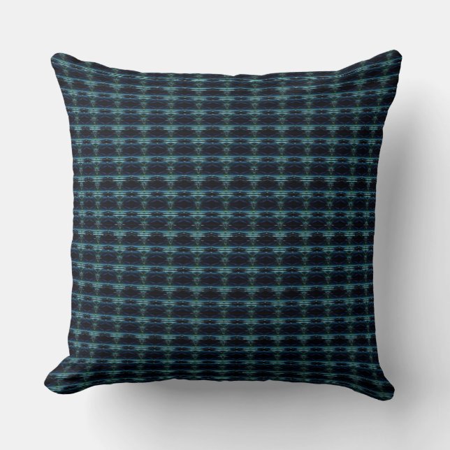Blue Green Rainbow Stars , Artdeco Pattern Cushion (Front)