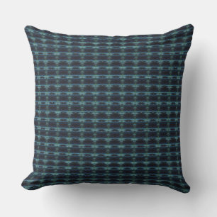 Blue Green Rainbow Stars , Artdeco Pattern Cushion