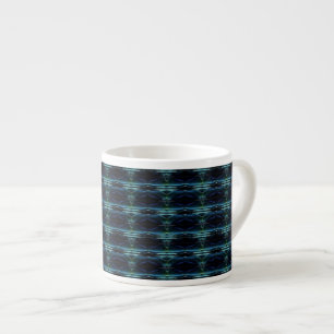Blue Green Rainbow Stars , Artdeco Pattern Espresso Cup