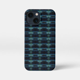Blue Green Rainbow Stars , Artdeco Pattern iPhone 13 Mini Case