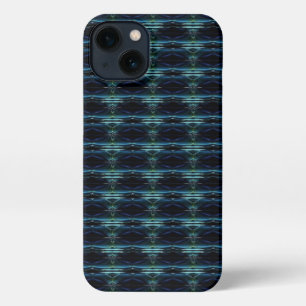 Blue Green Rainbow Stars , Artdeco Pattern iPhone 13 Case